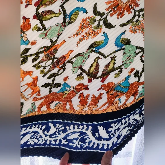 Hermès Early America Plissé 90 scarf With Box - Picture 9 of 17